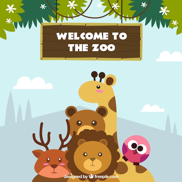 Download Free Vector | Welcome to the zoo background