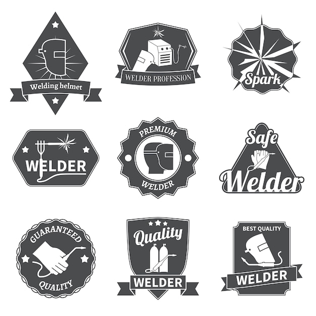 Download Free Welder Labels Set Premium Vector Use our free logo maker to create a logo and build your brand. Put your logo on business cards, promotional products, or your website for brand visibility.