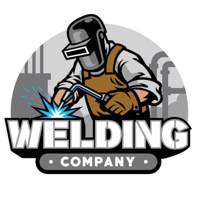 Welding company badge Premium Vector
