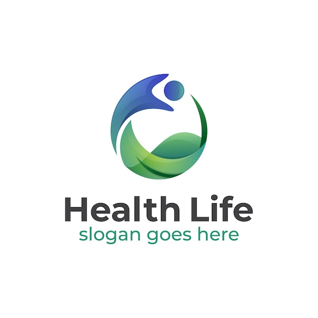 Premium Vector Wellness Center Logo Template Healthy Life Human With Leaf Logo Design 1112