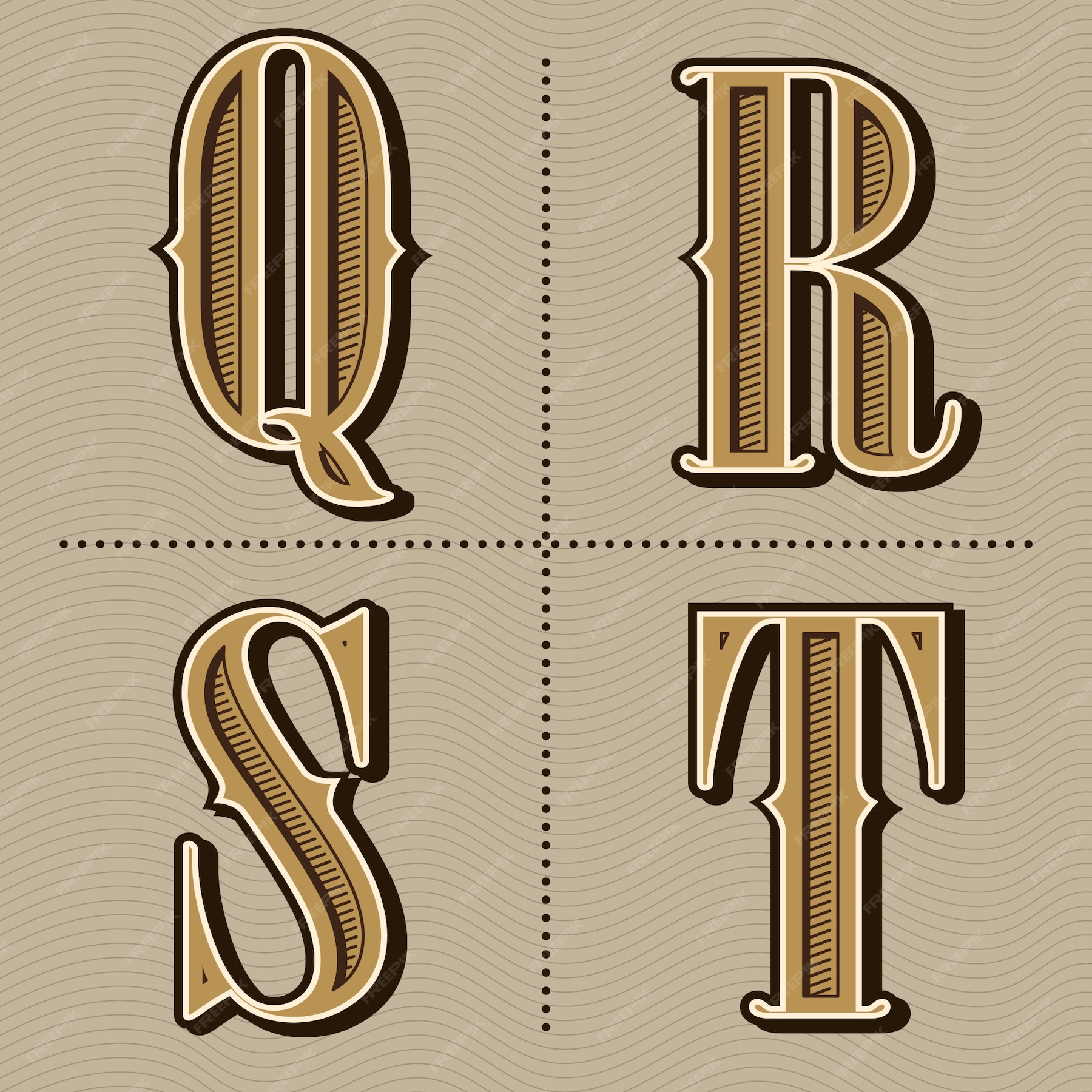 Premium Vector | Western alphabet letters vintage design vector