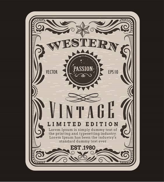 Download Premium Vector | Western frame border vintage label