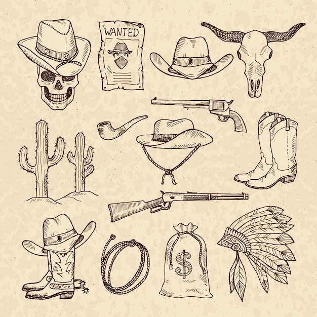 western-symbols-vector-premium-download