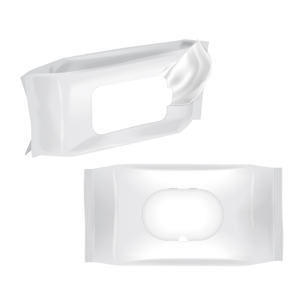 Download Wet wipes packaging mock up. | Premium Vector