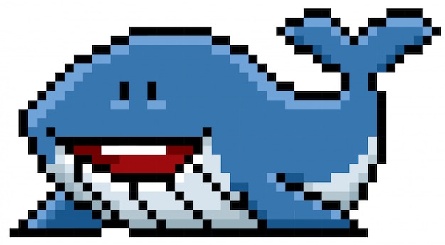 Premium Vector Whale Cartoon Pixel Design