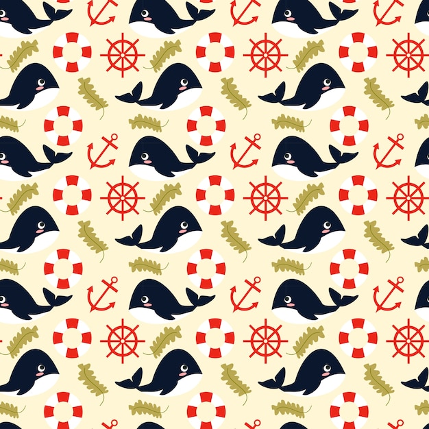 Whale seamless pattern Vector Premium Download