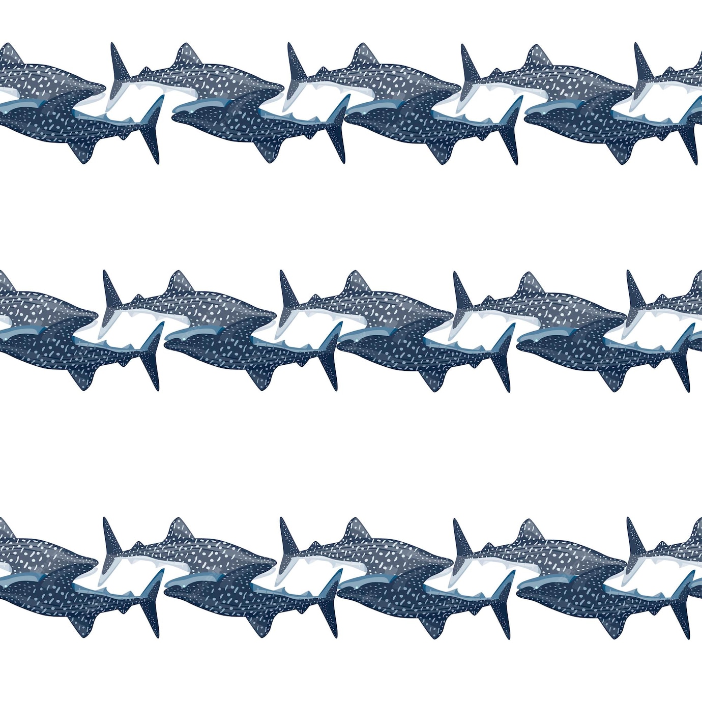 Premium Vector Whale shark seamless pattern in scandinavian style