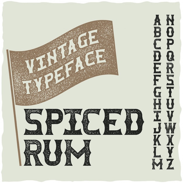 Free Vector Whiskey Fine Label Font Vintage Typeface For Alcohol Drinks