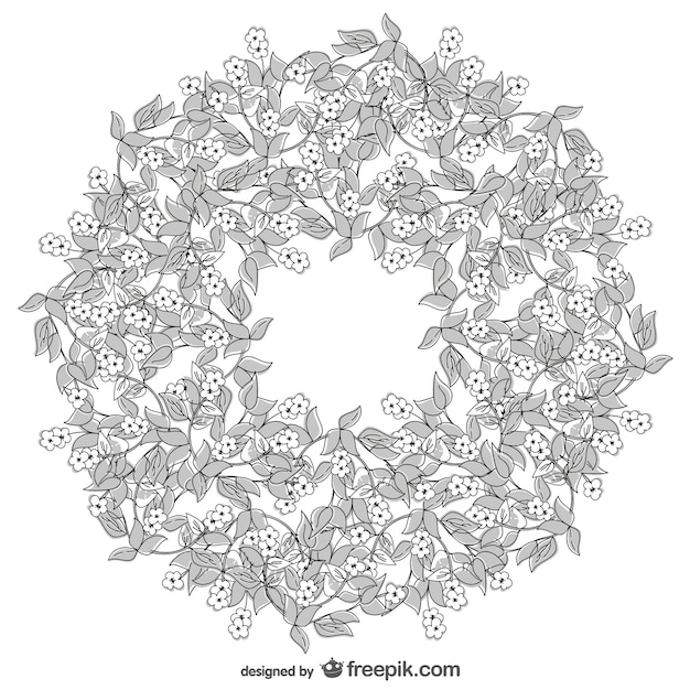 White and gray flower wreath