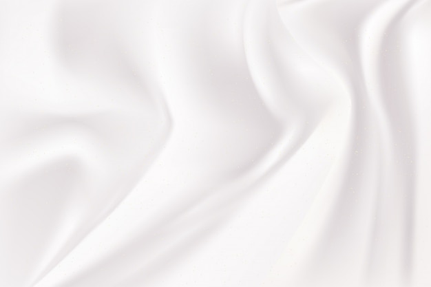 白とグレーの波シルク生地の抽象的な背景 プレミアムベクター