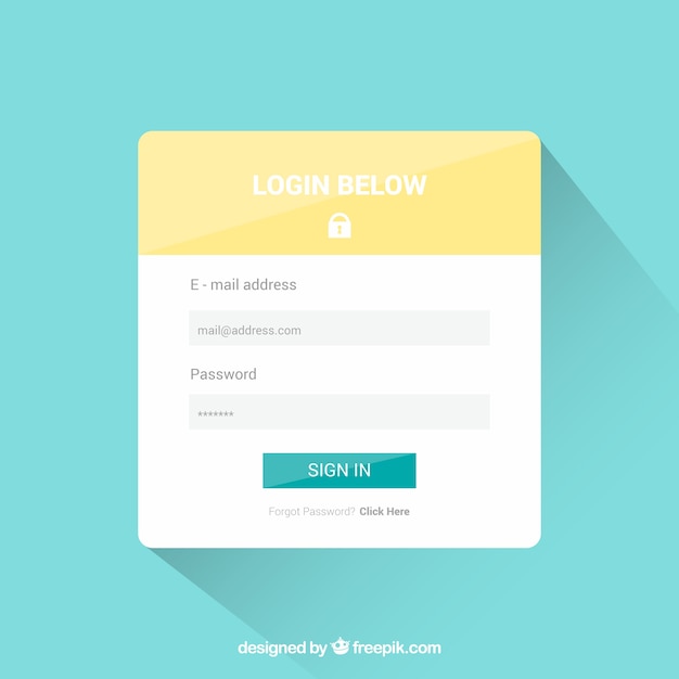 White and yellow login form Vector | Free Download