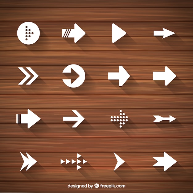 Download White arrows collection Vector | Free Download