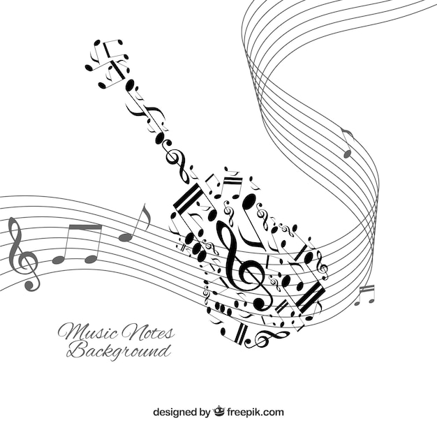 Free Vector | White background with black music notes