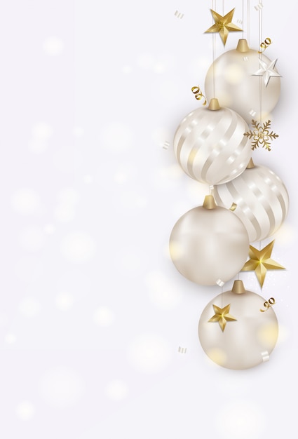 gold and white christmas balls