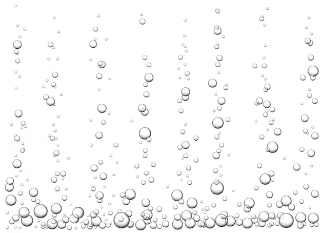 Premium Vector | White background with fizzing air bubbles going up in ...