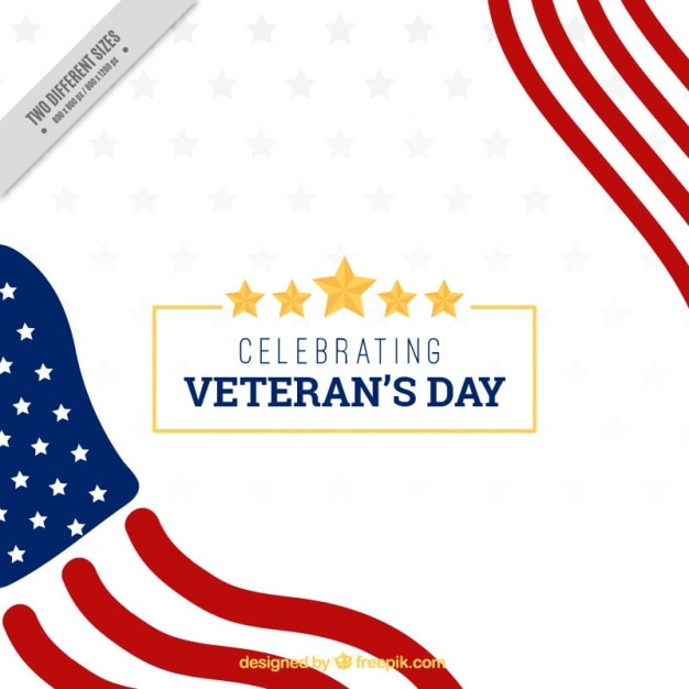 White background with the flag of the united
states for veterans day