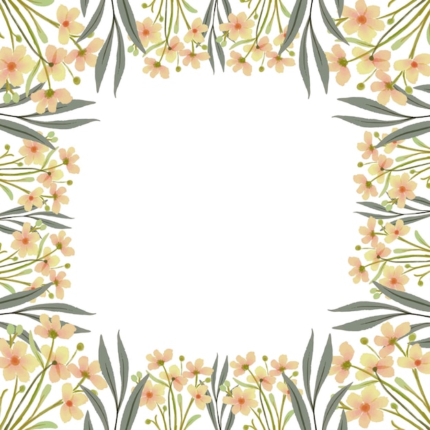 Premium Vector | White background with yellow floral frame