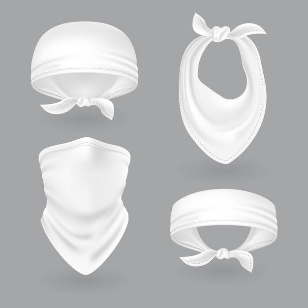 White bandana set | Premium Vector