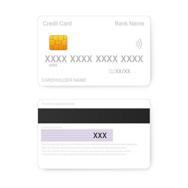 ホワイトバンククレジットカードテンプレート プレミアムベクター