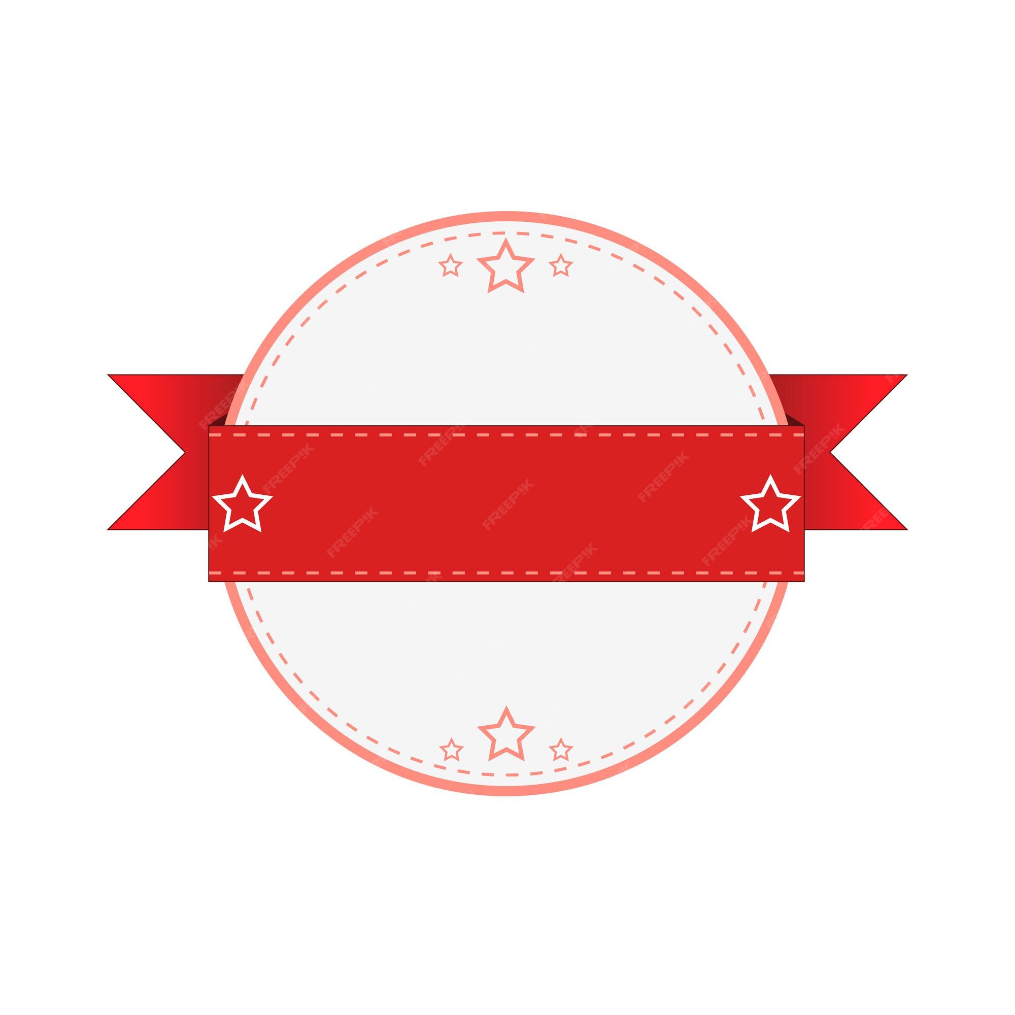 Premium Vector | White banner with red ribbon and stars. round banner ...