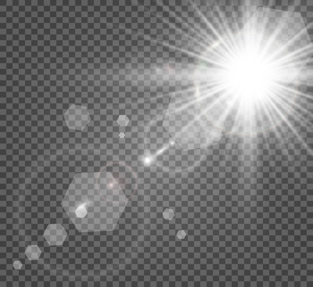 Premium Vector White Beautiful Light Explodes With A Transparent