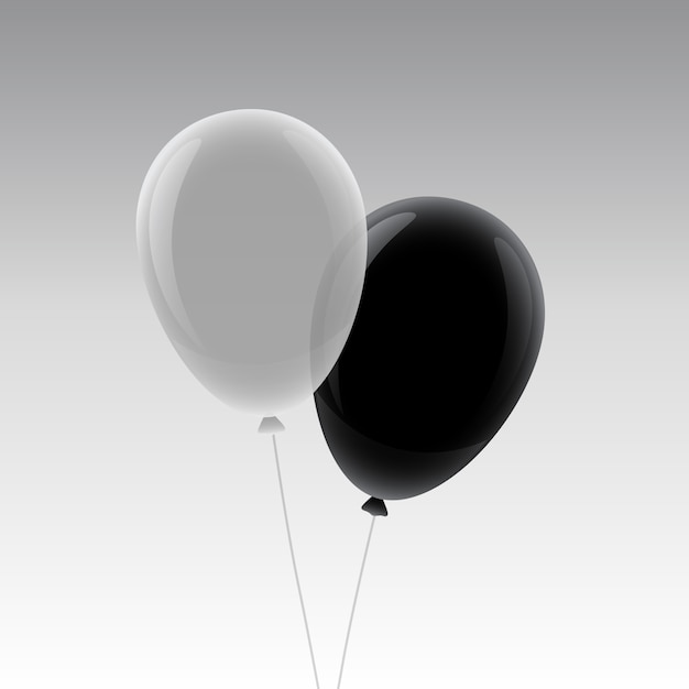 Download Premium Vector | White and black flying balloon mockup design