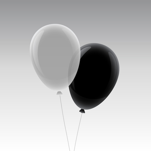 Premium Vector | White and black flying balloon mockup design