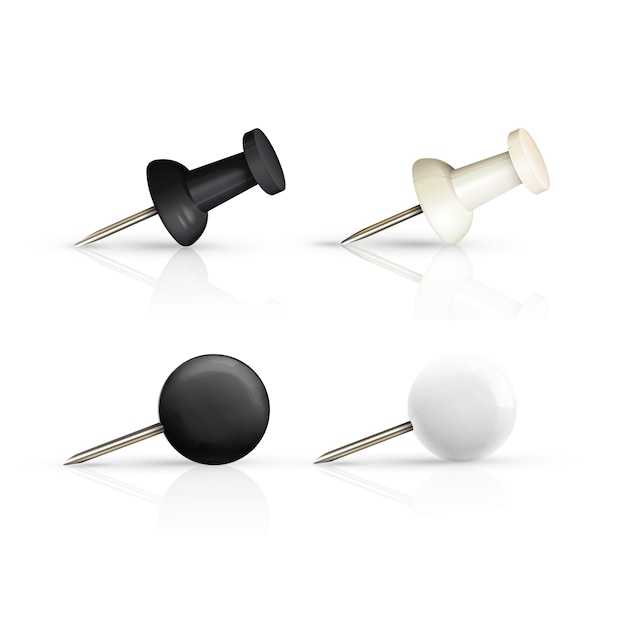 Premium Vector | White and black pushpins