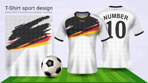 Download White and black soccer jersey and t-shirt sport mockup ...