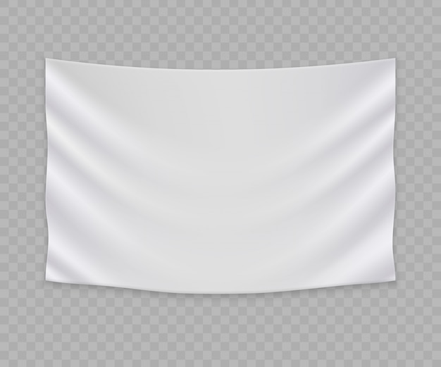 Download White blank flag or banner template | Premium Vector