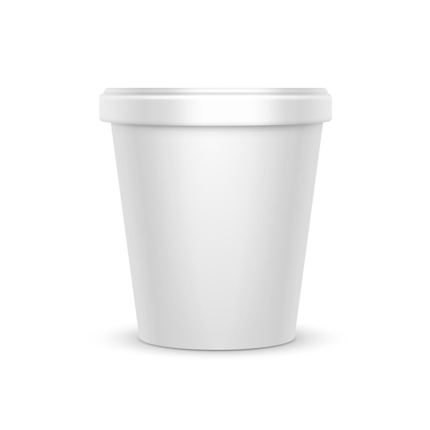 Download Premium Vector | White blank food plastic tub bucket container for dessert, yogurt, ice cream ...