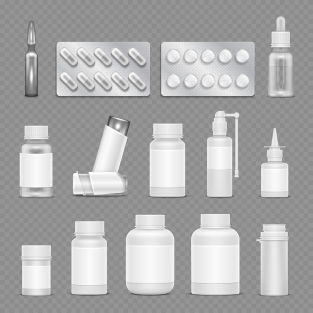 Download White blank medicine pharmaceutical packaging mockups ...