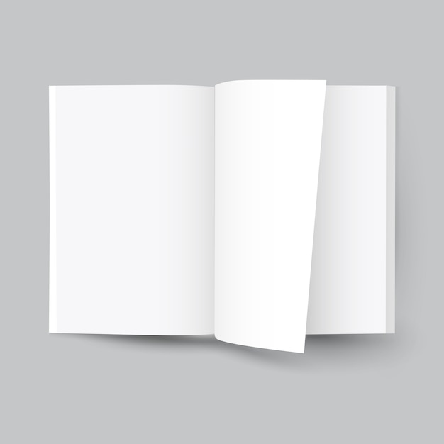 Premium Vector | White blank open magazine front view