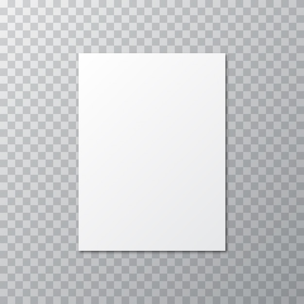 Premium Vector | White blank with shadow on a transparent