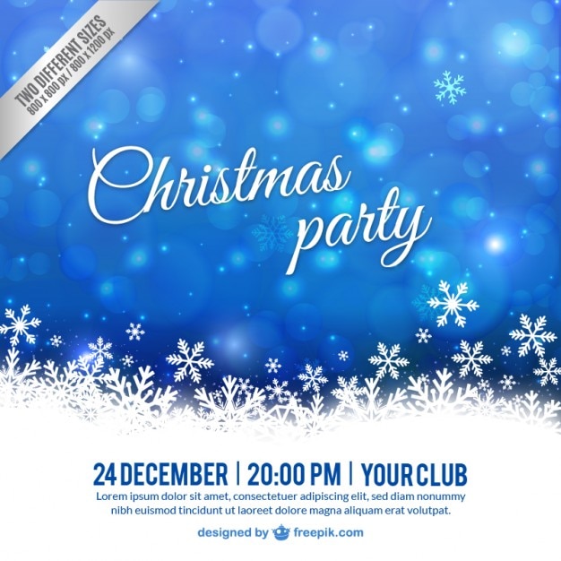 White and blue christmas party poster Vector | Free Download