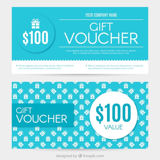 Free Vector | White and blue gift coupons