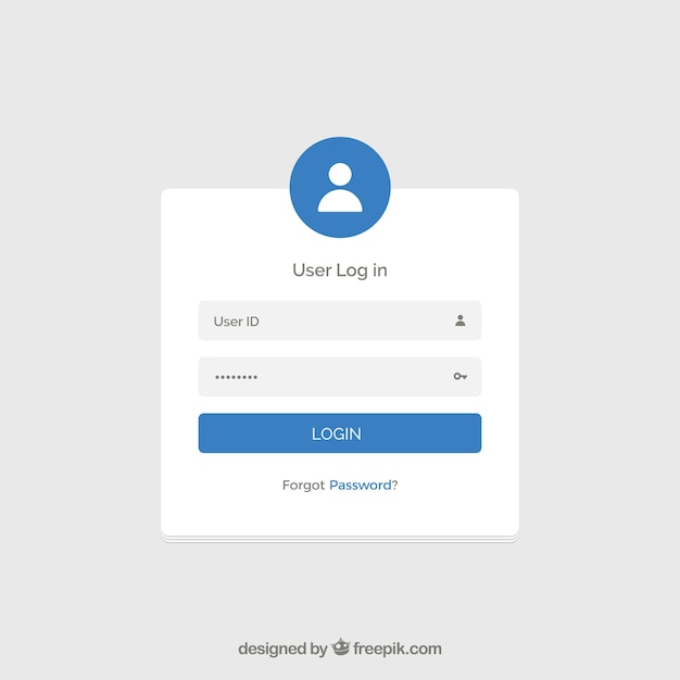 White And Blue Login Form Vector Free Download