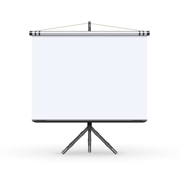 ホワイトボードプレゼンテーション会議三脚のイラスト付き会議の画面 プレミアムベクター