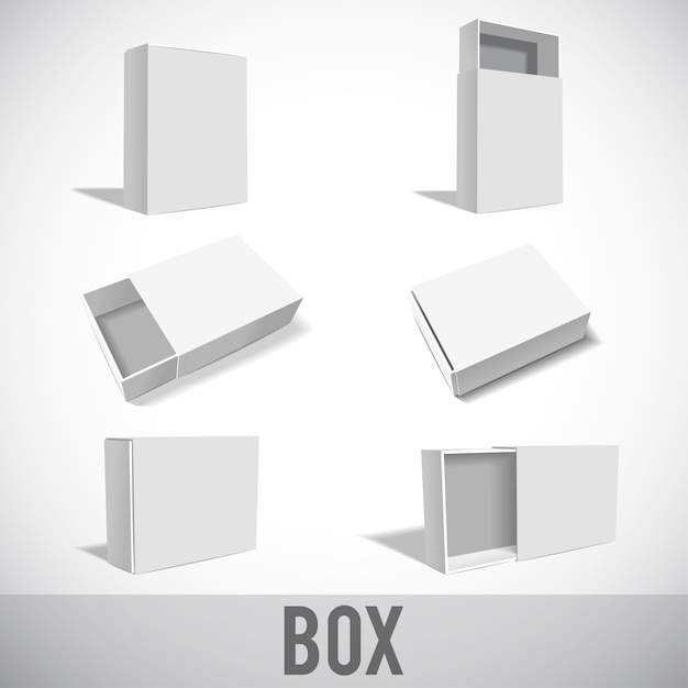 Download White box set mockup isolated on white | Premium Vector