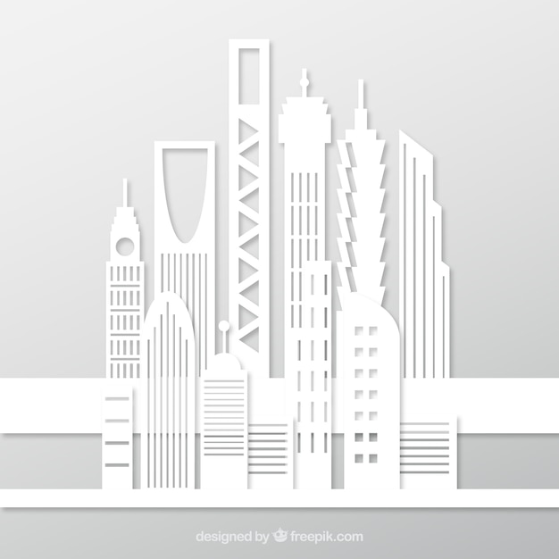 Free Vector | White buildings