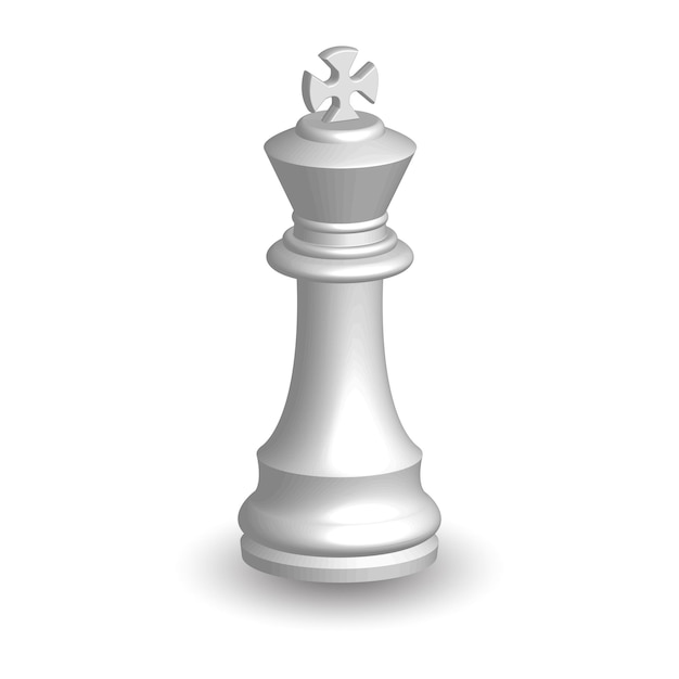 Premium Vector | White chess piece king 3d on white background board ...