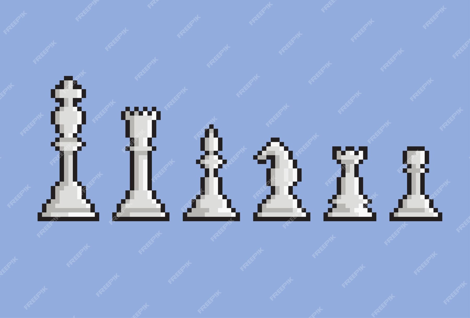 Premium Vector | White chess piece in pixel art style