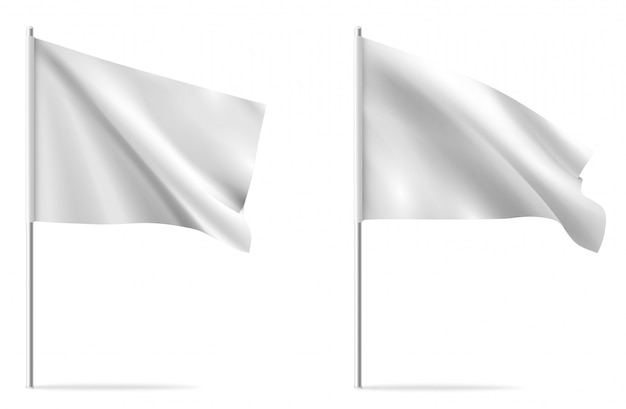 Download Premium Vector | White clean horizontal waving template flag, isolated on background. flag mockup.