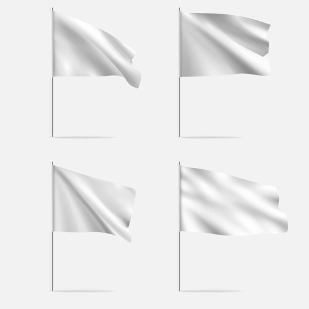 Premium Vector White Clean Horizontal Waving Template Flag