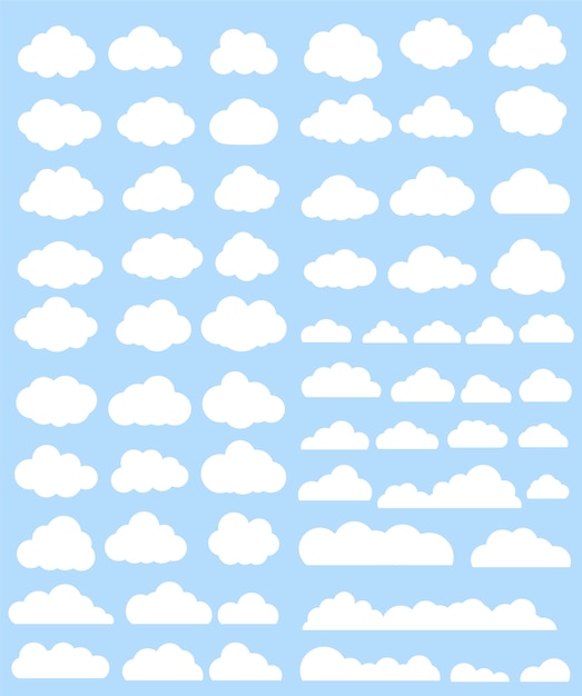 Free Vector | White clouds collection