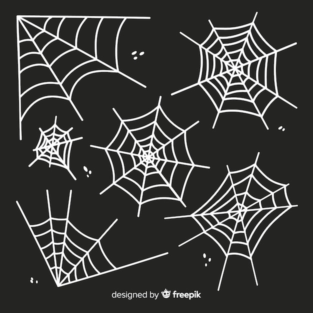 White cobweb silhouette isolated on dark background | Free Vector