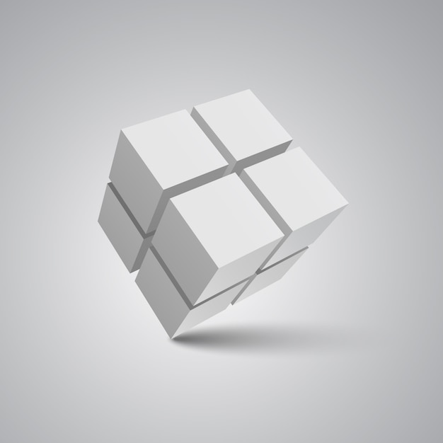 Premium Vector White Cubes Illustration