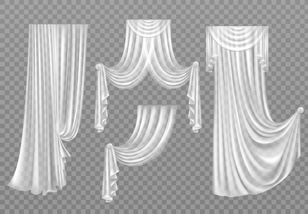 White curtains isolated on transparent Vector | Free Download