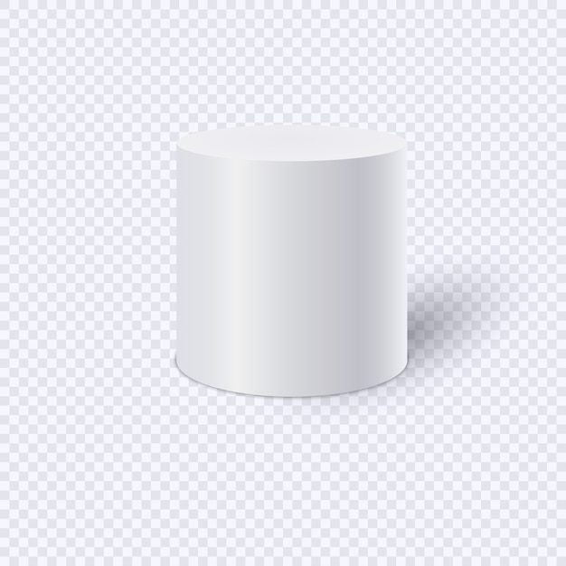 Premium Vector White Cylinder Isolated On Transparent