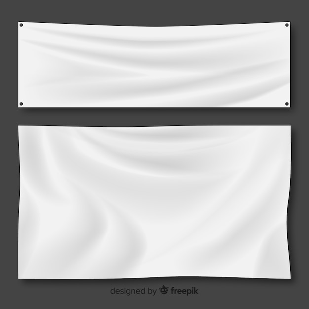 Download Free Vector White Fabric Banner Set Yellowimages Mockups